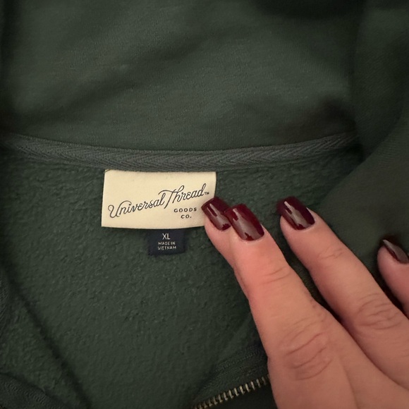 Universal Thread Forest Green Fleece Half-Zip Pullover - Picture 3 of 4
